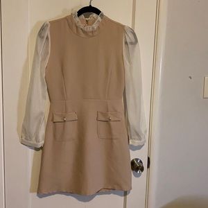 Pink midi dress with pocket